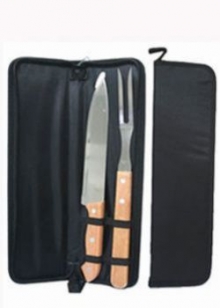 Kit Churrasco com 2 Peças Cabo Marrom